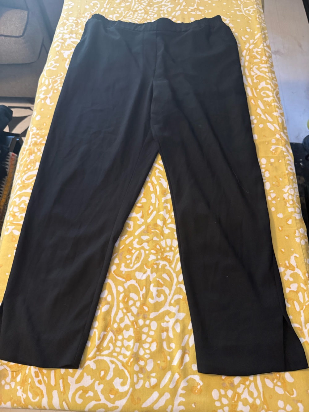 Anthropologie Black Cropped Straight-Leg Pants